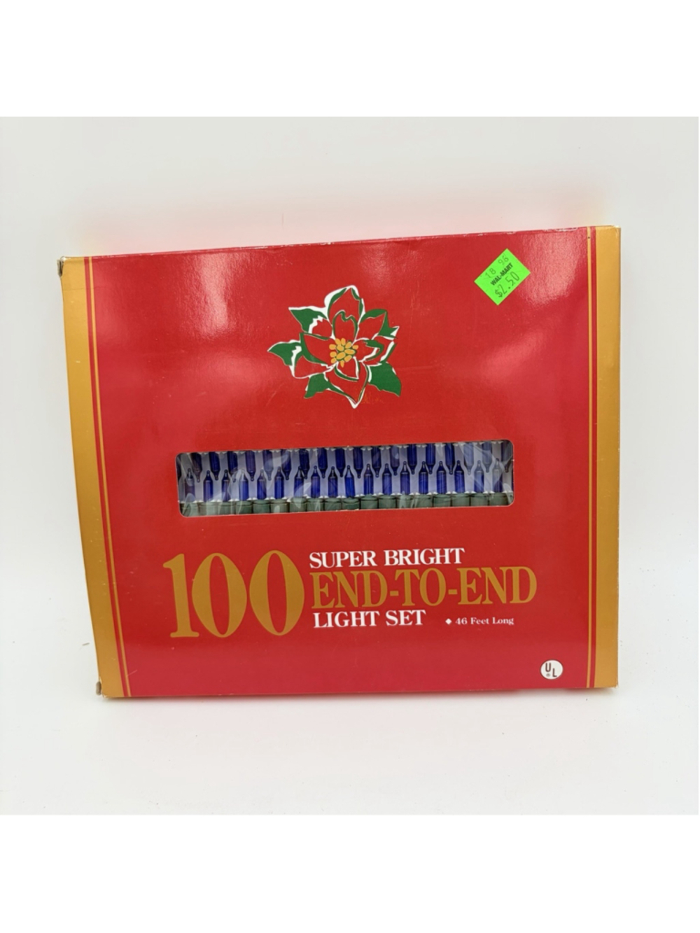 Holiday Time 100 BLUE Christmas Mini Lights 46’ End-to-End TESTED WORKING